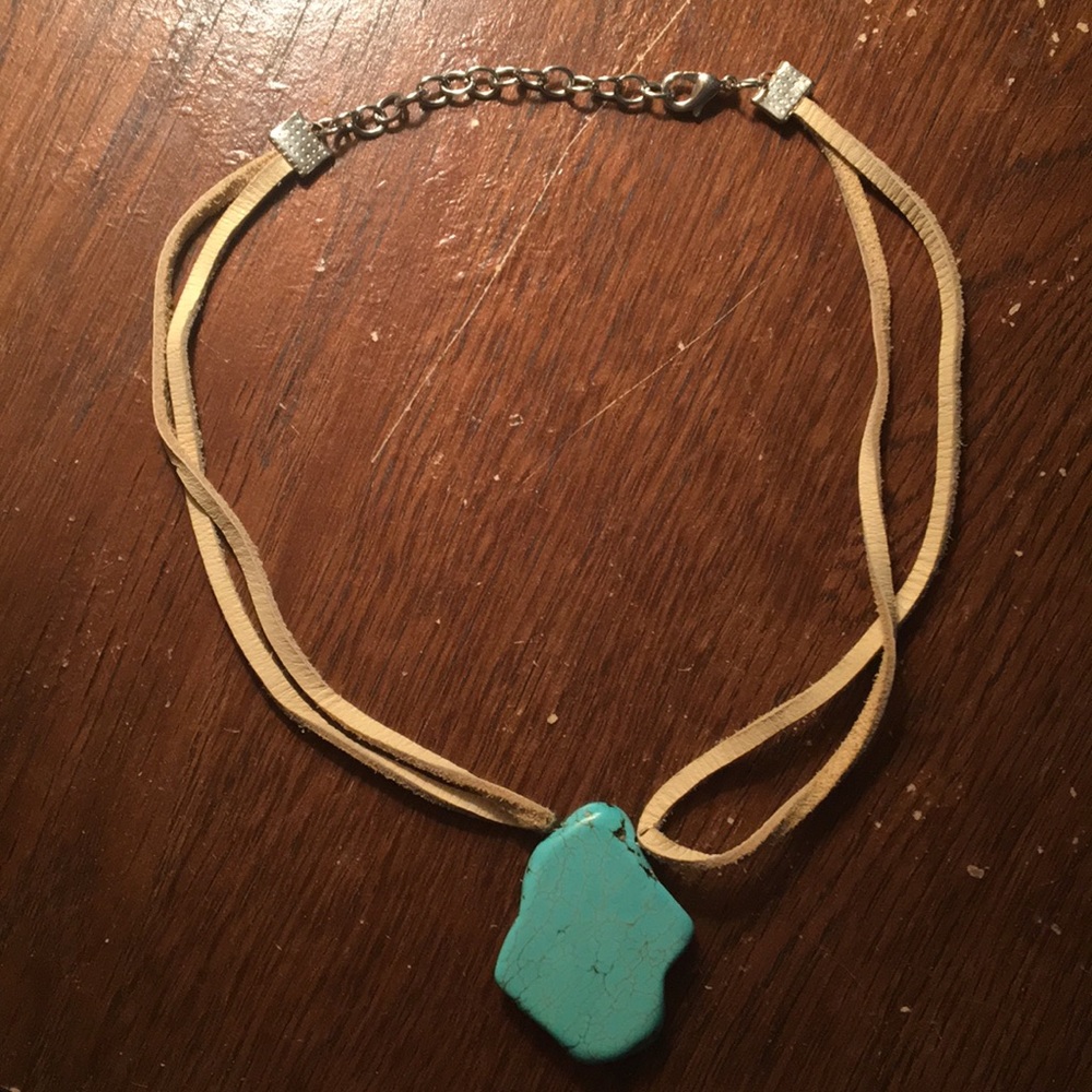 Turquoise Slab Choker Necklace